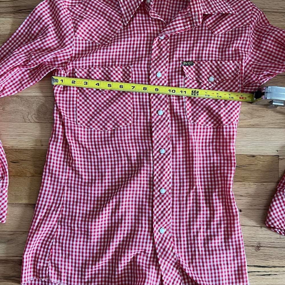 vintage wrangler pearl snap gingham shirt